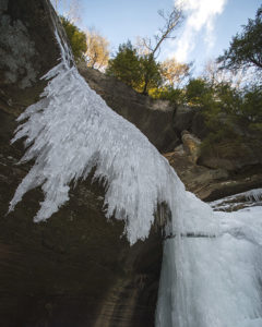 Winter Ice waterfall at Old Man's Cave State Park